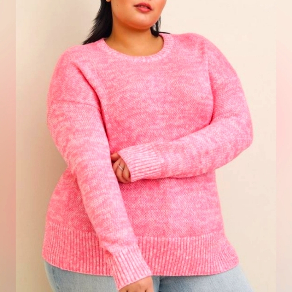 Nwts TORRID Pink Drop Shoulder Sweater Sz 2 2X - Picture 3 of 5